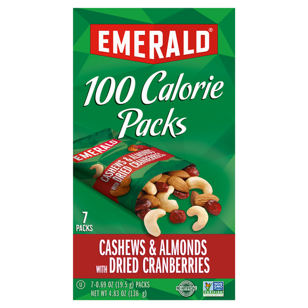 Emerald 100 Calorie Packs Cashews & Almonds w/Dried Cranberries - 7 ct