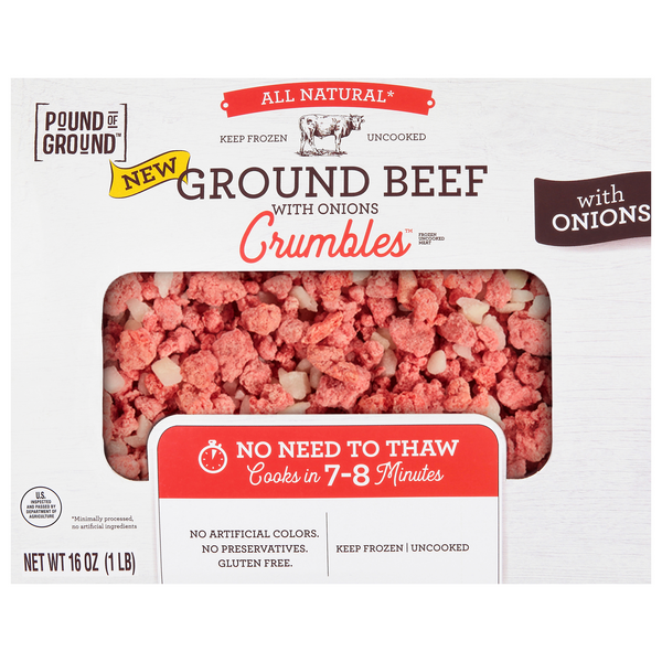 Save on Pound of Ground Crumbles Ground Beef with Onions Gluten Free