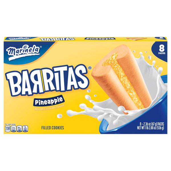Marinela Barritas Pineapple Filled Cookies - 8 ct