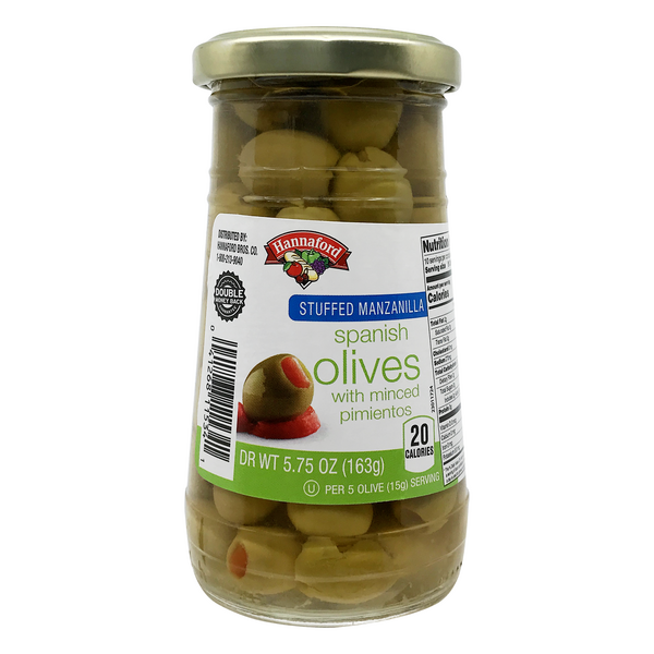 Hannaford Stuffed Spanish Manzanilla Olives with Minced Pimientos