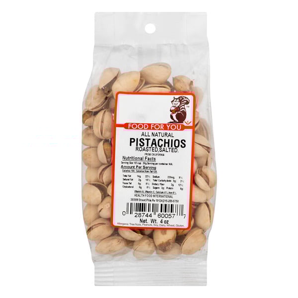 Food For You All Natural PIstachios Roasted Salted