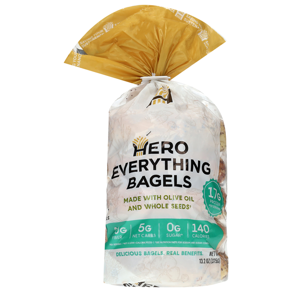 Hero Everything Plain Bagels - 5ct