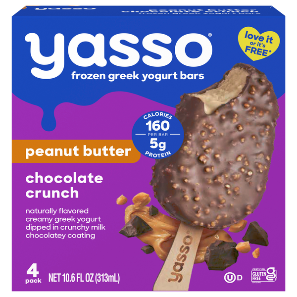 Yasso Peanut Butter Chocolate Crunch Greek Yogurt Bars - 4 ct
