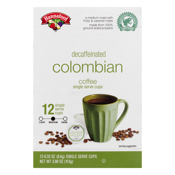 Hannaford Decaf Colombian Blend Medium Roast Single Serving Coffee Cups