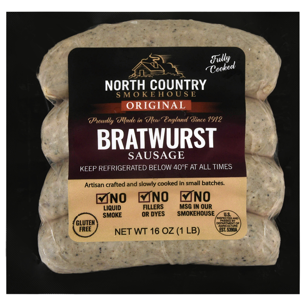 North Country Smokehouse Original Bratwurst Sausage - 4 ct