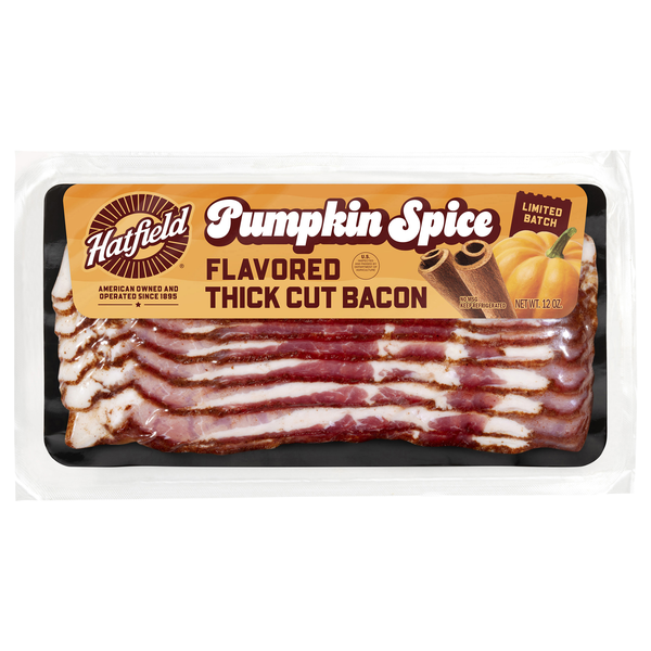 Hatfield Pumpkin Spice Flavored Thick Cut Bacon Sliced