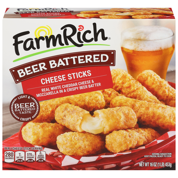 Save on Farm Rich Beer Battered Cheese Sticks Frozen Order Online