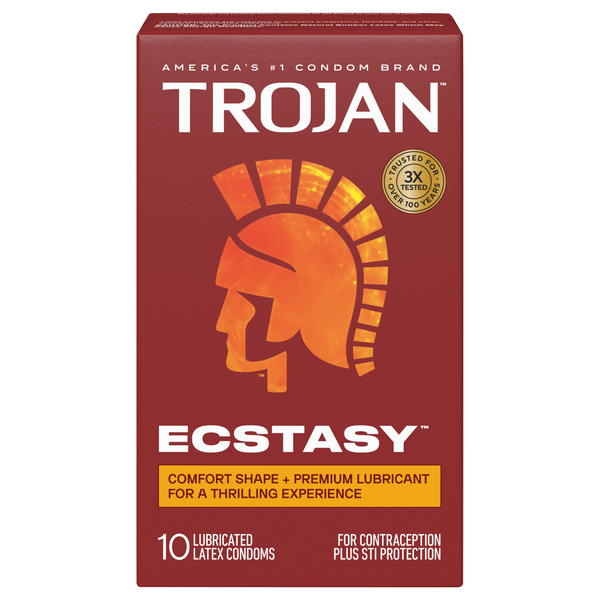 Trojan Ecstasy Ultra Ribbed Lubricated Latex Condoms