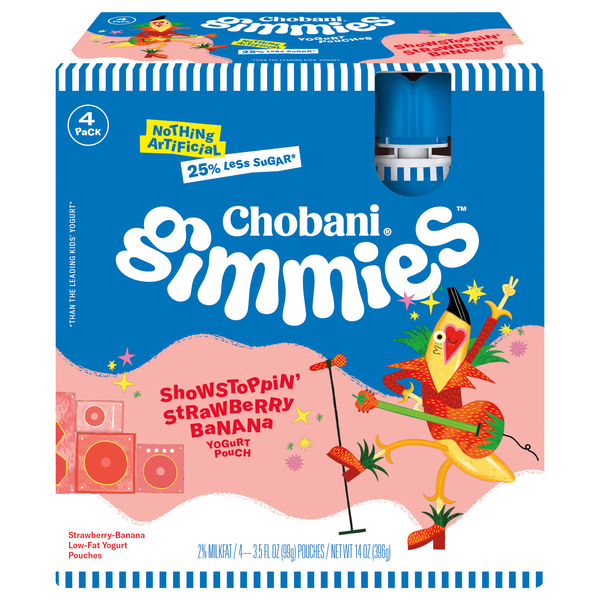 Save on Chobani Gimmies Yogurt Pouch Strawberry Banana Low Fat 4 ct