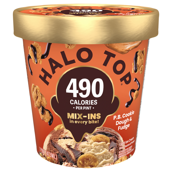 Halo Top Light P.B. Cookie Dough & Fudge Ice Cream