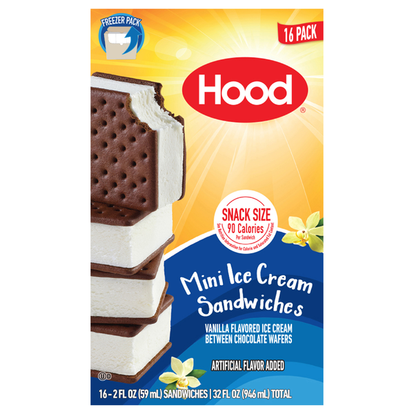 Hood Mini Vanilla Ice Cream Sandwiches - 16 ct