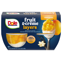 Dole Mangoes Fruit & Creme Layers Fruit Cups - 4 ct
