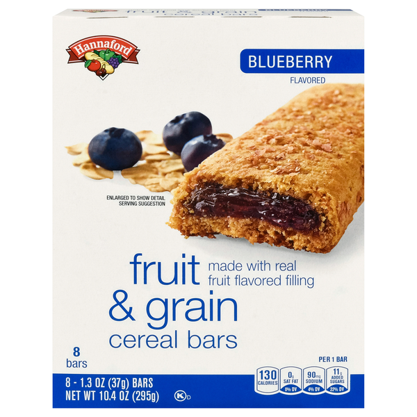 Hannaford Blueberry Fruit & Grain Cereal Bars - 8 ct