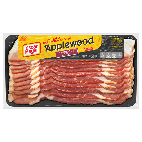 Oscar Mayer Hardwood Smoked Applewood Thick Cut Bacon Sliced