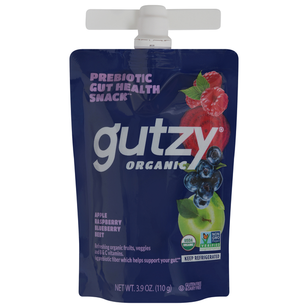 gutzy Organic Apple Raspberry Blueberry & Beet Gut Health Snack Squeeze