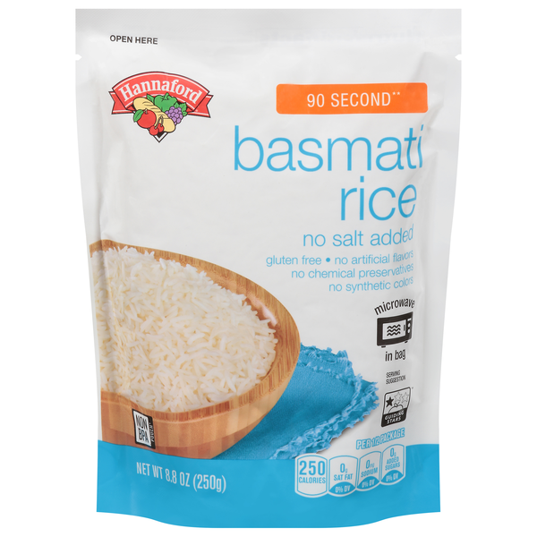 Hannaford 90 Second Microwave No Salt Added Basmati Rice