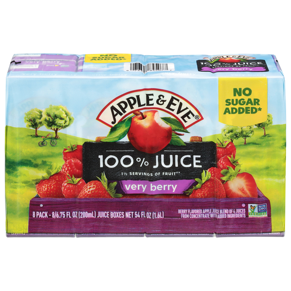Apple & Eve Very Berry Juice Boxes No Sugar Added - 8 pk