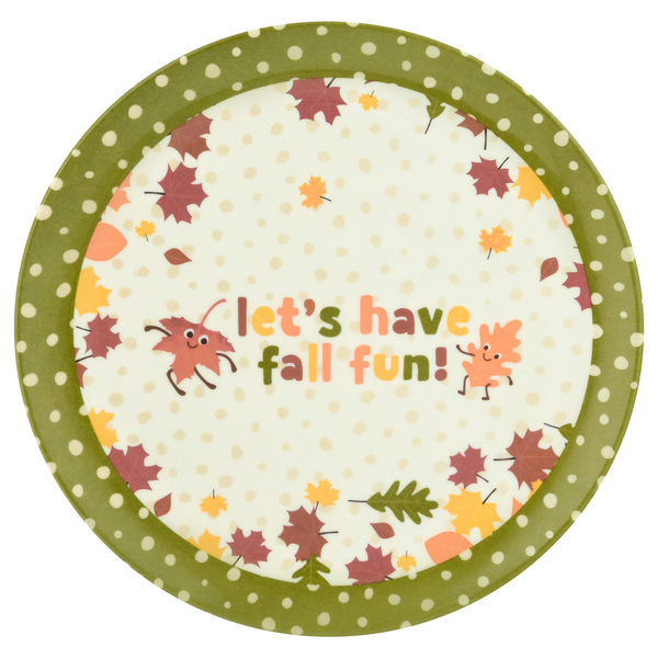 Smart Living Harvest Salad Plate Let's Have Fall Fun Green