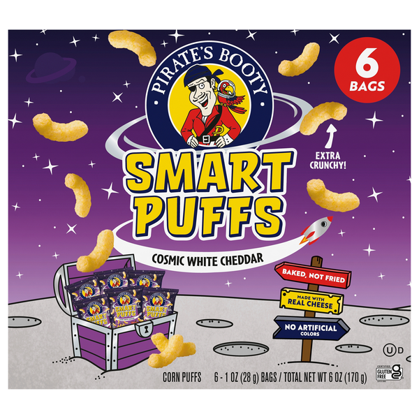 Pirate's Booty Cosmic White Cheddar Corn Smart Puffs - 6 ct