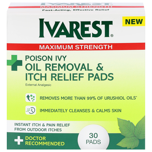 Ivarest Maximum Strength Poison Ivy Oil Removal & Itch Relief Pads