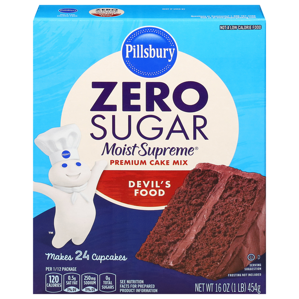 Pillsbury Zero Sugar Moist Supreme Devil's Food Cake Mix