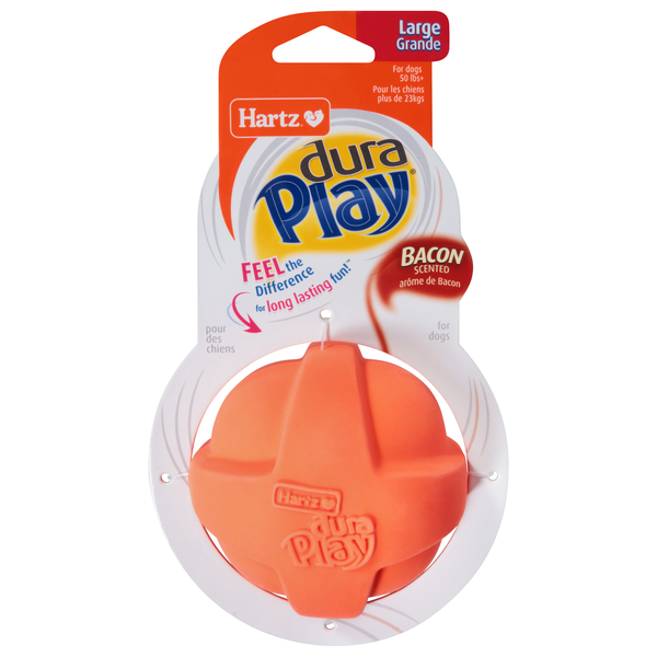 Hartz DuraPlay Large Dog Toy Ball Bacon Scented