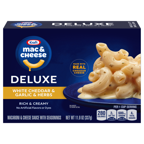 Kraft Deluxe White Cheddar Garlic & Herbs Mac & Cheese Dinner