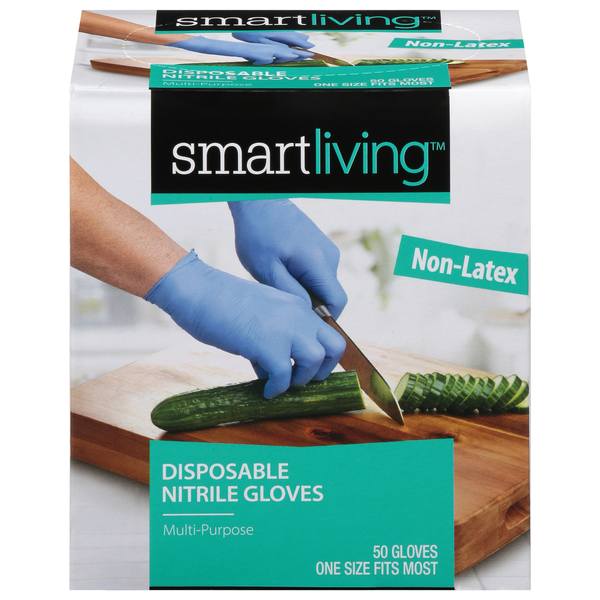 Smart Living Multi-Purpose Non-Latex Disposable Nitrile Gloves One Size