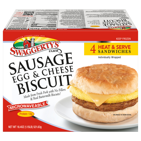 Save on Swaggerty's Farm Sausage Egg & Cheese Biscuit 4 ct Order