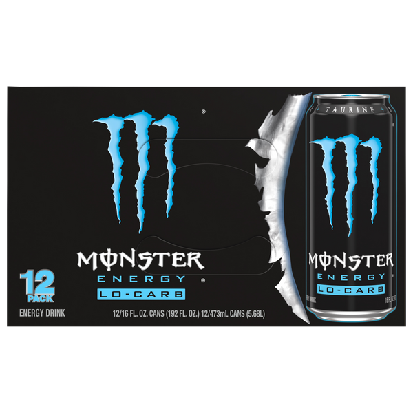 Monster Lo-Carb Energy Drink - 12 pk