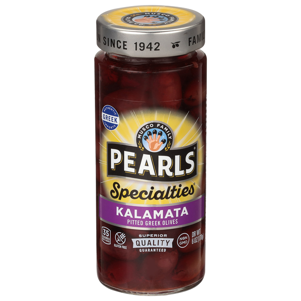 Pearls Specialties Greek Pitted Kalamata Olives Marinated