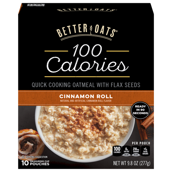 Save on Better Oats 100 Calories Instant Oatmeal Cinnamon Roll 10 ct