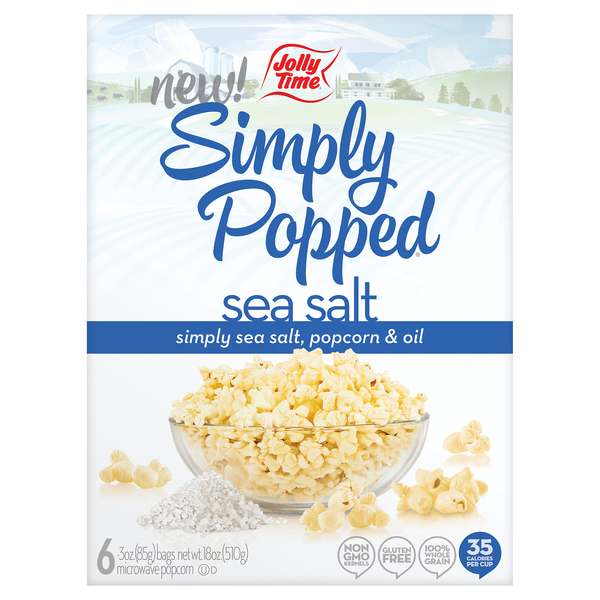 Jolly Time Simply Popped Microwave Popcorn Sea Salt