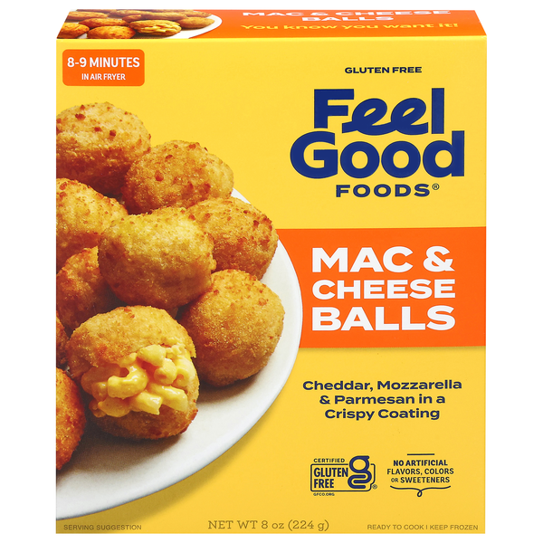 Feel Good Foods Gluten Free Three Cheese Mac & Cheese Bites Frozen