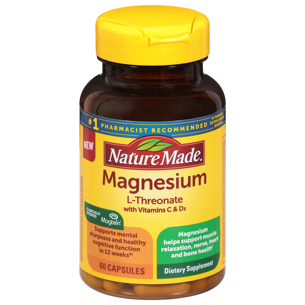 Nature Made Magnesium L-Threonate with Vitamin C & D3 Capsules
