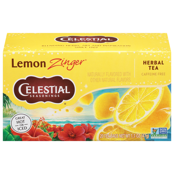 Celestial Seasonings Caffeine Free Lemon Zinger Herbal Tea Bags