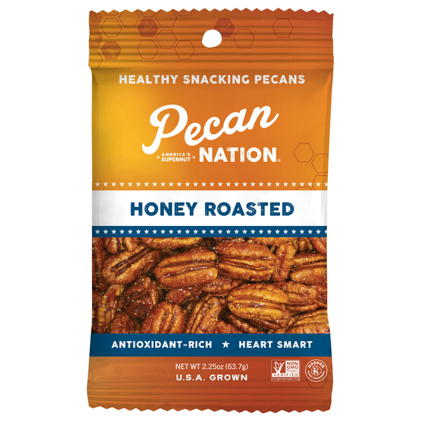 Pecan Nation Honey Roasted Healthy Snacking Pecans
