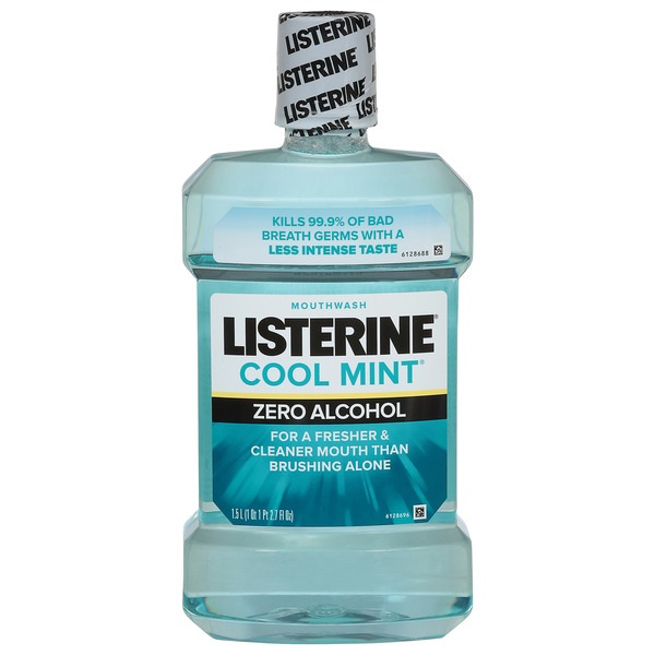 thumbnail image 2 of Listerine Zero Alcohol Mouthwash – Cool Mint, 1 Liter – Alcohol-Free Oral Rinse 2 of 6