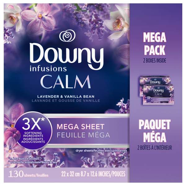 Downy Infusions Calm Lavender & Vanilla Bean Mega Pack Dryer Sheets