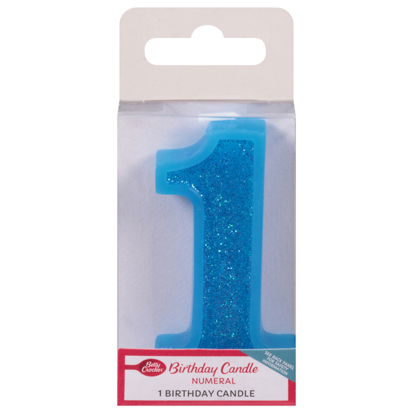 Betty Crocker Blue Numeral Birthday Candle #1