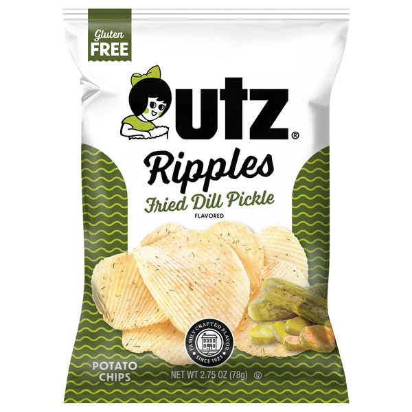 Utz Ripples Gluten Free Fried Dill Pickle Potato Chips