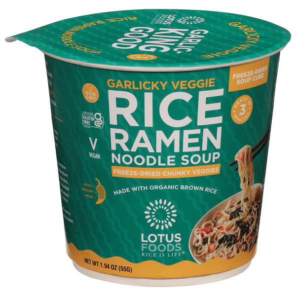 Lotus Foods Gluten Free Garlicky Veggie Rice Ramen Noodle Soup Cup