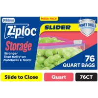Ziploc Slider Quart Storage Bags