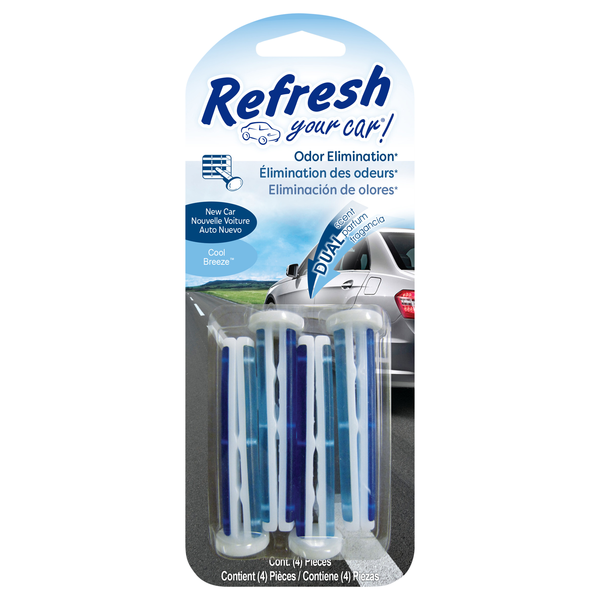 Refresh Your Car! New Car/ Cool Breeze Air Freshener Vent Sticks - 4 ct