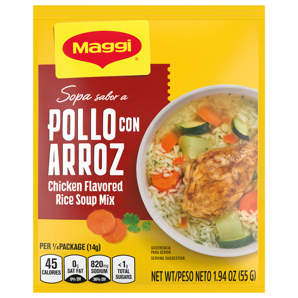 Maggi Pollo Con Arroz Chicken Flavored Rice Soup Mix Packet