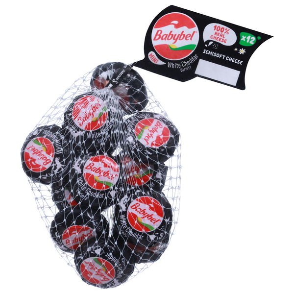Babybel Mini White Cheddar Semi-Soft Snack Cheese - 12 ct