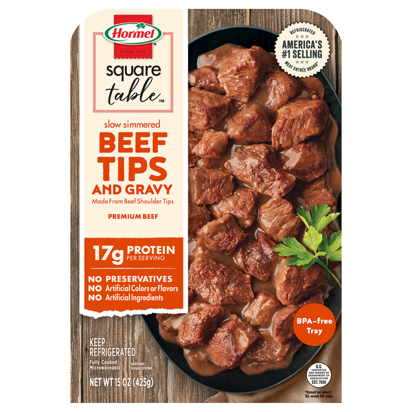 Hormel Square Table Slow Simmered Beef Tips & Gravy Refrigerated