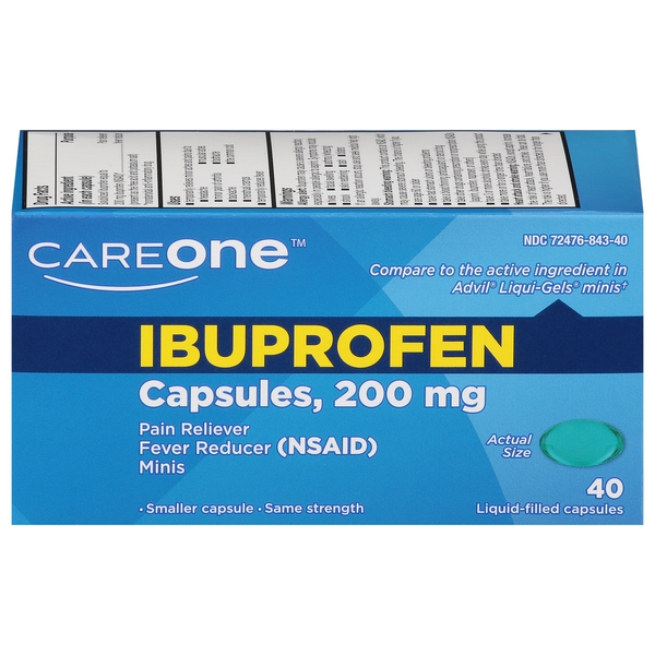 CareOne Ibuprofen Mini Capsules Pain Reliver 200 mg Softgels