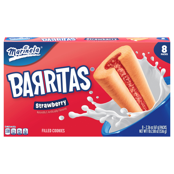Marinela Barritas Fresa Strawberry Filled Cookies - 8 ct