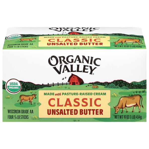 Organic Valley Unsalted Butter Sticks - 4 ct